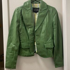 Green leather jacket